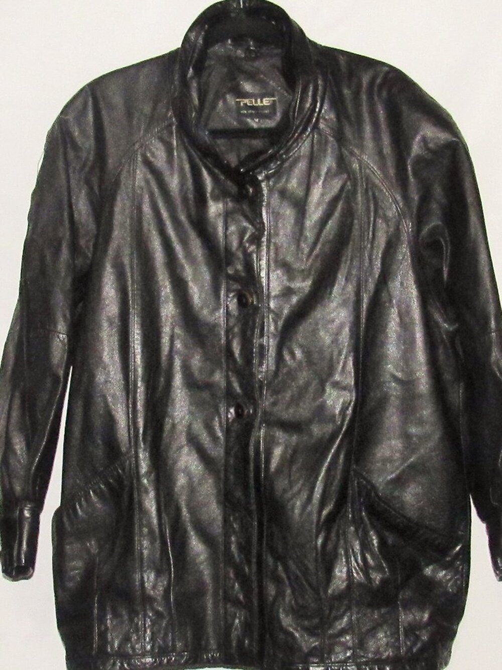 Pelle Genuine Black Leather Jacket Size M Lined Padded Shoulders, Lined  ZA622